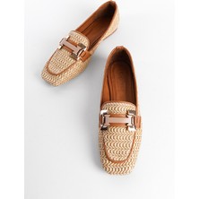 Capone Outfitters Hasır Tokalı Hakiki Deri Kadın Loafer Kadın Ayakkabı