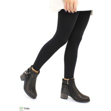 Mammamia Kadın Hakiki Deri Kısa Kalın Topuklu Klasik Bot M25/KB4545