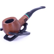 Dapper Half Bent Prince Briar (Gül Kökü)Kırmızı-Yeşil Bilezikli 9 mm Filtreli Pipo Kahverengi