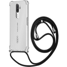 Oppo A5 2020 Askılı İpli Şeffaf Tank Kılıf