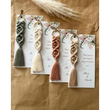 Macramelina El Örmesi Makrome Anahtarlık Düğün Kına Söz Sünnet Nişan Için Hediyelik-10 Adet