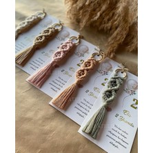 Macramelina El Örmesi Makrome Anahtarlık Düğün Kına Söz Sünnet Nişan Için Hediyelik -100 Adet