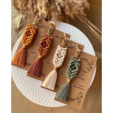 Macramelina El Örmesi Makrome Anahtarlık Düğün Kına Söz Sünnet Nişan Için Hediyelik-10 Adet