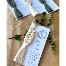 Macramelina El Örmesi Makrome Anahtarlık Düğün Kına Söz Sünnet Nişan Için Hediyelik -100 Adet