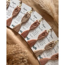 Macramelina El Örmesi Makrome Anahtarlık Düğün Kına Söz Sünnet Nişan Için Hediyelik-10 Adet