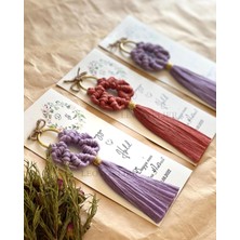 Macramelina El Örmesi Makrome Anahtarlık Düğün Kına Söz Sünnet Nişan Için Hediyelik -100 Adet