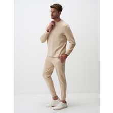 Jimmy Key Bej Beli Lastikli Erkek Jogger Pantolon