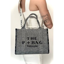 The P+Bag El ve Omuz Küçük Çanta Açık Gri