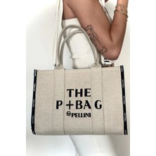 The P+Bag El ve Omuz Büyük Çanta Krem