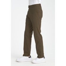 Varetta Erkek Açık Kahverengi Cepli Casual Chino Regular Kesim Likralı Kanvas Pantolon