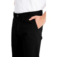 Varetta Erkek Siyah Cepli Casual Chino Regular Kesim Likralı Kanvas Pantolon