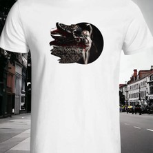 Nice Work By Nice Hands Özel Kadın Tasarımlı Ön Taraf Baskılı Handmade Exclusıve Beyaz T-Shirt Tişört