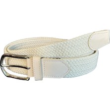 Süzer Beyaz Elastik Esnek Unisex Örgü Kemer - 8500-19
