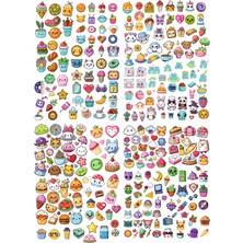 Kawaii Washi Sticker Seti - Cute Kawaii - Tatlı Kawaii Etiketler - Ajanda  280+ Adet 4 Sayfa A5 Boyut