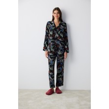 Penti Quinn Siyah Gömlek Pantolon Pijama Takımı