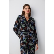 Penti Quinn Siyah Gömlek Pantolon Pijama Takımı