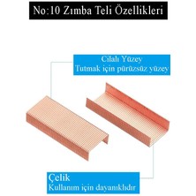 Zımba Teli Küçük No:10 1000 Li Bakır Sarı 8 Paket Küçük Delta Zımba Teli 15 Yaprak Zımbalama Kapasiteli Büro Ofis Okul