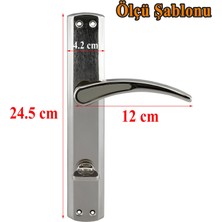 Badem10 Atlas Wc Banyo Kapı Kolu Nikel Inox Aynalı Sağa Sola Uygun Iç Dış Wc Kapısı Kilitlenebilir 1 Takım