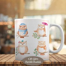 Dalda Duran Sevimli Baykuşlar Kupa Bardak Hediyelik-2094