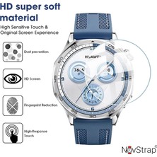 Novstrap Huawei Watch Gt5 46MM ile Uyumlu Ekran Koruyucu 9h Temperli Cam Kolay Uygulama Aparatlı