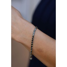 Yenigün Kuyumculuk 14 Ayar Altın Siyah Onix Taşlı Su Yolu Bileklik 2