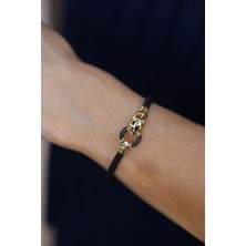 Yenigün Kuyumculuk 14 Ayar Altın Kaplan Detaylı Erkek Bileklik