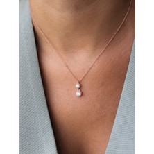 Neva jewelry İkili Tektaş Kolye