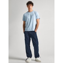 Pepe Jeans Bisiklet Yaka Baskılı Koyu Mavi Erkek T-Shirt PM509367 511 Sıngle Clıford