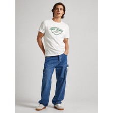 Pepe Jeans Bisiklet Yaka Baskılı Ekru Erkek T-Shirt PM509381 803 Cherry