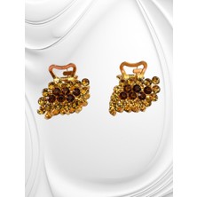 Nice And Bonita Galata Gift Renkli, Taşlı, Saç Tokası, Kıskaçlı, Rose Gold Metal, 2,5 Cm, Zirkon Taşlı, Sağlam, Şık Toka