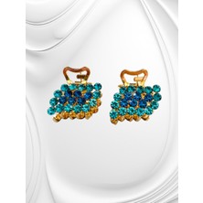 Nice And Bonita Galata Gift Renkli, Taşlı, Saç Tokası, Kıskaçlı, Rose Gold Metal, 2,5 Cm, Zirkon Taşlı, Sağlam, Şık Toka