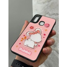 Sphone Samsung Galaxy A20 ve A30 Kılıf Parlak Neon Renkli Kabartma Emoji Teddy Bear Baby Rabbit Cat Sticker