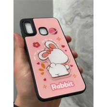 Sphone Samsung Galaxy A20 ve A30 Kılıf Parlak Neon Renkli Kabartma Emoji Teddy Bear Baby Rabbit Cat Sticker