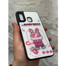 Sphone Samsung Galaxy A20 ve A30 Kılıf Parlak Neon Renkli Kabartma Emoji Teddy Bear Baby Rabbit Cat Sticker