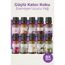 Auran Çiçekler 10'lu Set Saf Esansiyel Uçucu Yağ Buhurdanlık Yağı Difüzör Esansı Aromaterap Ortam 10x 10ml