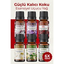 Auran Çiçekler Seti Saf Esansiyel Uçucu Yağ Buhurdanlık Yağı Difüzör Esansı Aromaterapi Koku Yağı 6X 10ml