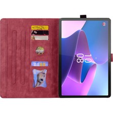 Pangniu Lenovo Tab P12 12.7 Kedi Deri Tablet Kılıfı (Yurt Dışından)