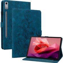 Pangniu Lenovo Tab P12 12.7 Kabartmalı Deri Tablet Kılıfı (Yurt Dışından)