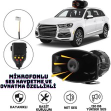 ŞüsCarOto Aksesuar Her Araca Uyumlu Üniversal Ses Kaydetme ve Çalma Özellikli Siren 3 Farklı Siren Sesi Güçlü Polis Sireni Mikrofonlu Megafonlu Korna 12V 100W