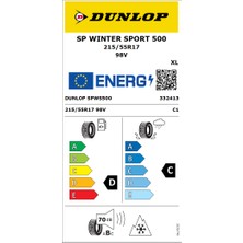 Dunlop 215/55 R17 98V Xl Sp Wınter Sport 500 Oto Kış Lastiği ( Üretim Yılı: 2024)