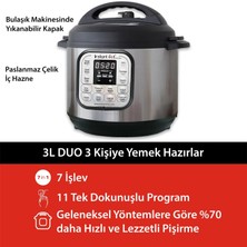 Instant Pot Akıllı Pişirici, 3 Litre Kapasite, Elektrikli Düdüklü, Yavaş Pişirme, Pilav Pişirme, Kızartma Modu, Yoğurt Hazırlayıcı, Buharlı Pişirme ve Yemek Isıtma Özelliği, Paslanmaz Çelik/siyah