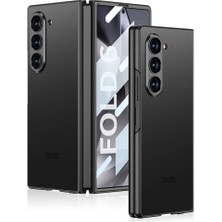 Galaxy Z Fold 6 Kılıf Titanyum Metal Tasarımlı Zore Kıpta Caz Kapak-Siyah