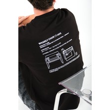 Coredra Wassily Chair Oversize Fit T-Shirt Erkek - Siyah