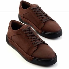 Bambi Kahve Nubuk Deri Erkek Casual Ayakkabı E01034250801