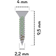 100 ADET  9,5 MM MİNİ HOBİ VİDASI NİKEL