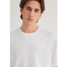 Mavi Mavi Logo Baskılı Beyaz Tişört 0611807-620