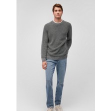 Mavi Bisiklet Yaka Gri Kazak 070767-34314