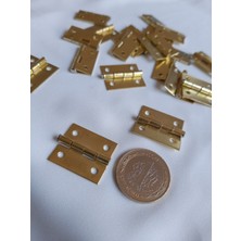 Klasik Menteşe 20 Adet Sarı 20x25 mm Kutu ve Sandık Menteşesi Hobi Maket