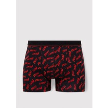 Mavi Baskılı Siyah Boxer 0911306-900