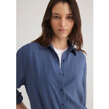 Mavi Çizgili Lacivert Gömlek 1210683-80736